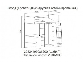 Кровать двухъярусная комбинированная в Надыме - nadym.magazin-mebel74.ru | фото