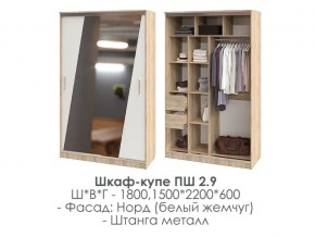 шкаф-купе ПШ-2.9 1500 Норд Белый жемчуг 1500 в Надыме - nadym.magazin-mebel74.ru | фото